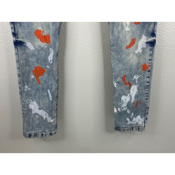 FWRD Denim Men 42/32 Blue Jeans Distressed Paint Splatter Urban Wear - Picture 4 of 11